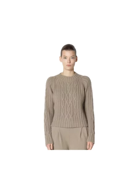Sweter Sminfinity o skróconej długości beżowy