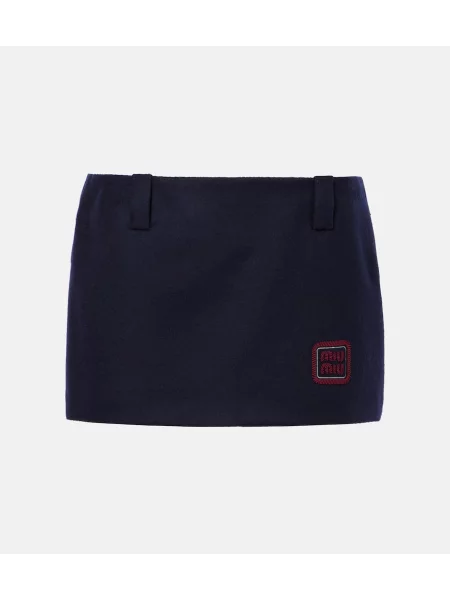 Fustă Miu Miu din velur albastru