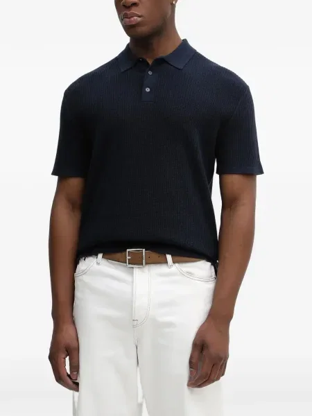 Polo Michael Kors tricotate cu nervuri albastru