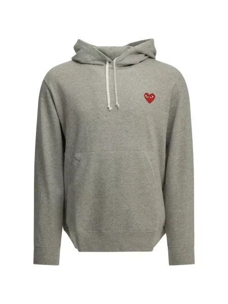 Hanorac cu glugă Comme Des Garcons Play cu motiv cu inimi gri
