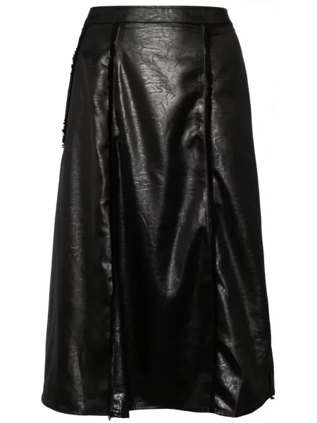 Spódnica skórzana Tout A Coup do kolan czarna