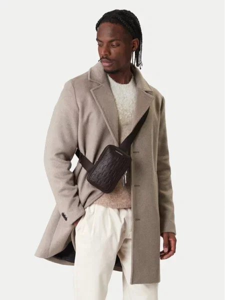 Usnjena torbica za okoli pasu Karl Lagerfeld K/LOOM rjava