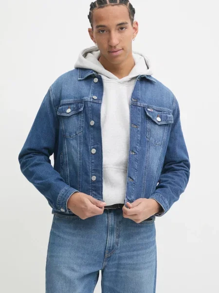 Дънково яке Tommy Jeans преходен модел синьо