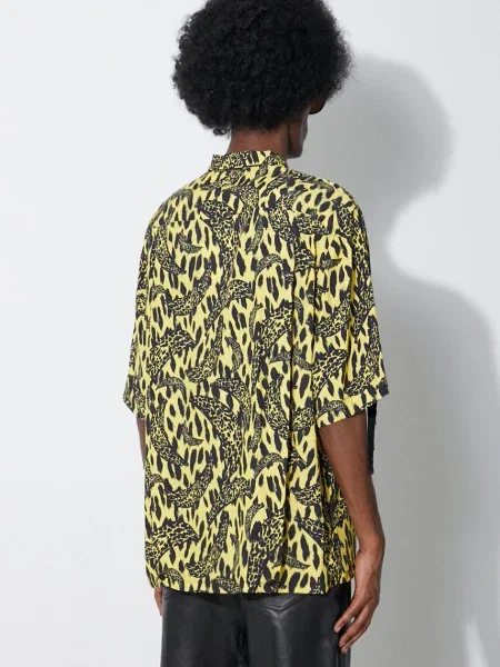 Fiorucci camasa Banimalier Print Fringed Shirt galben