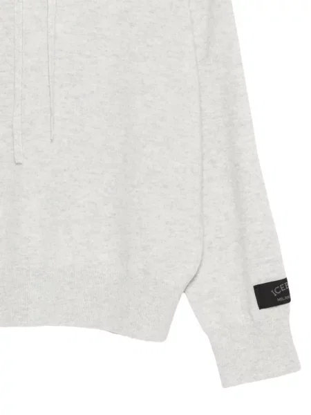 Пуловер Iceberg с качулка сиво