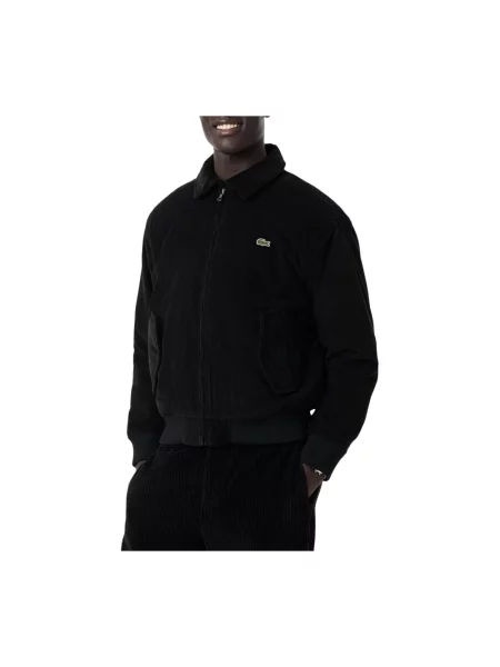 Kurtka bomber Lacoste pikowany czarny