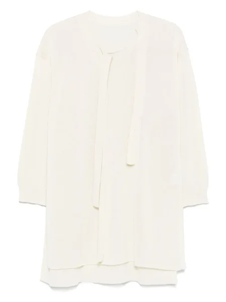 Pulover Issey Miyake drapat alb