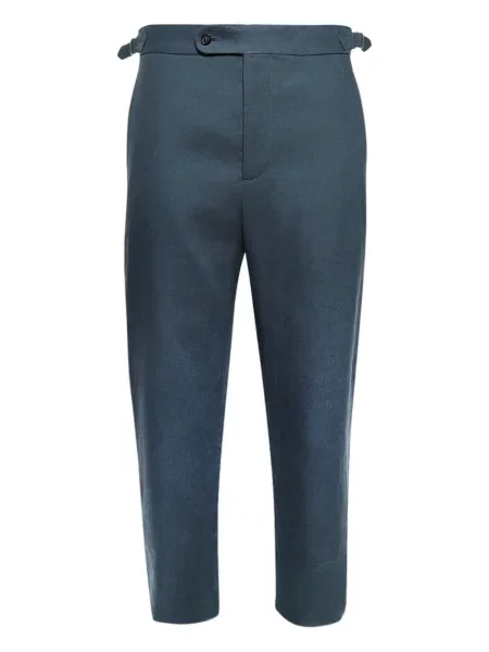 Lněné kalhoty Bode modré