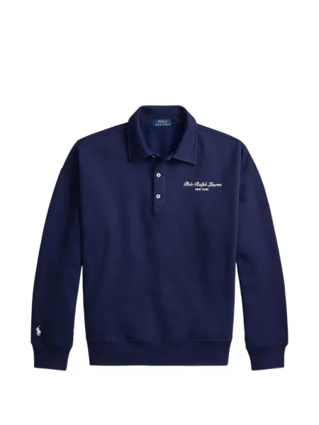 Gulerat hanorac crewneck Polo Ralph Lauren cu autograf cu decolteu rotund negru