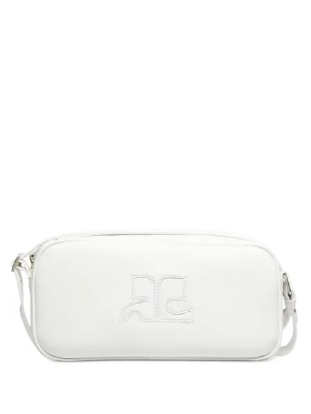 Kožna baguette torbica Courreges bijela