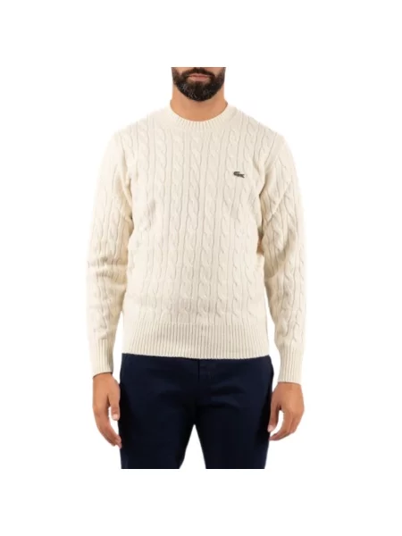 Sweter Lacoste wełniany beżowy
