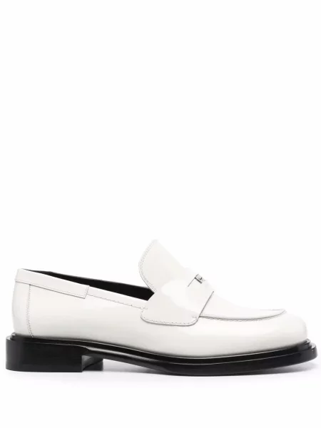 Pantofi loafer Ferragamo din piele de lac alb