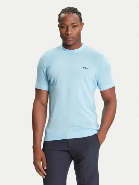 BOSS Tricou K_Momentum celest albastru