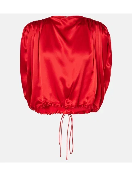 Satynowy top The Sei o krotszym kroju czerwony