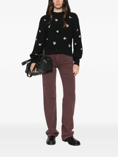 Pulover Twinset cu model floral negru