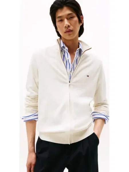 TOMMY HILFIGER Geacă tricotată ESSENTIAL pastel galben