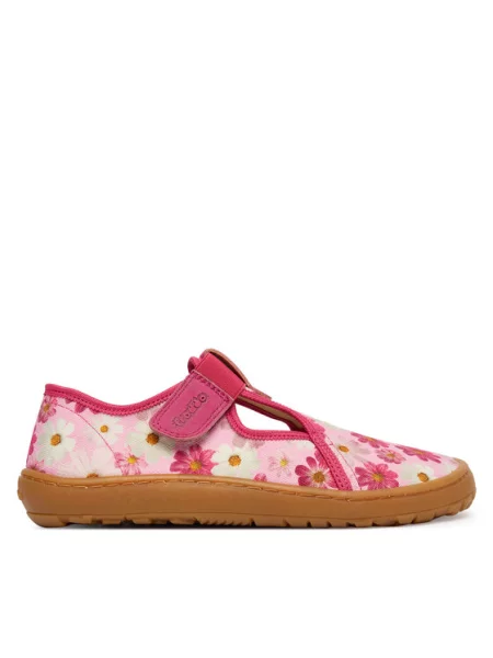 Bačkory Froddo Barefoot Canvas T-Bar D růžová