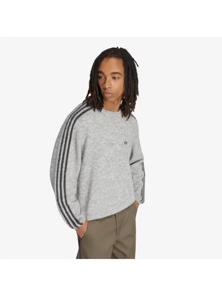 Пуловер adidas Fluffy Knit Crew Sweatshirt Medium Grey Heather L сиво