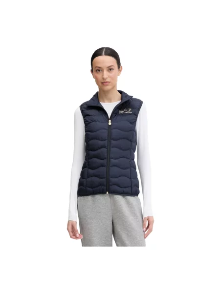 Lniana kamizelka Emporio Armani Ea7 niebieska