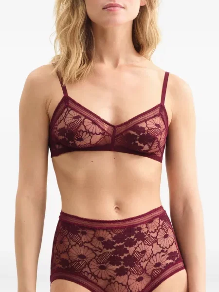 Chiloți Eres cu model floral din dantelă violet