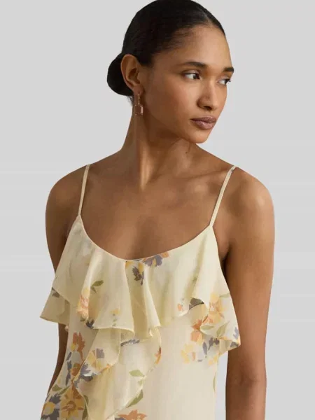 Lauren Ralph Lauren sukienka rozkloszowana beżowa