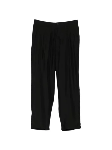 Pantaloni Yohji Yamamoto de mătase negru