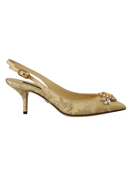 Czółenka Dolce And Gabbana skórzana żółta