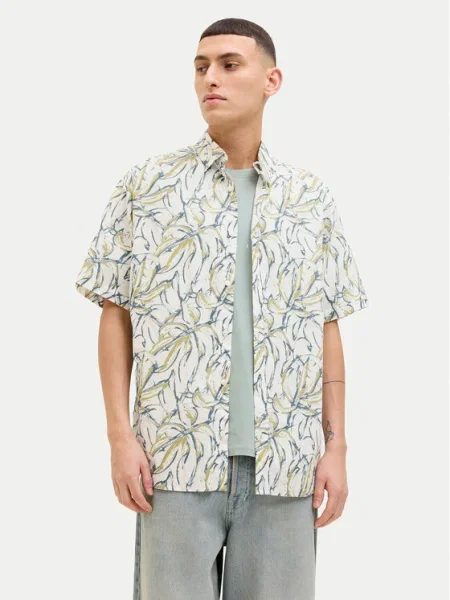 Jack&Jones Риза Joshua Екрю Wide Fit