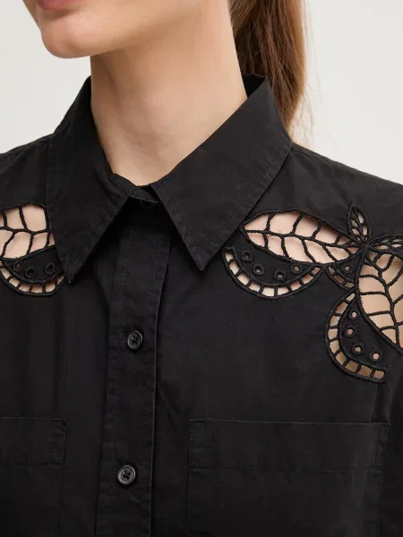 Классическая ошейниковый рубашка Dkny черная