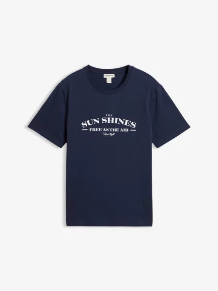T-shirt z czystej bawełny organicznej niebieska