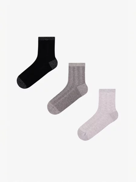 Penti Ponožky PENTI Shimmer Jacquard Lurex Paar Socken světle šedá