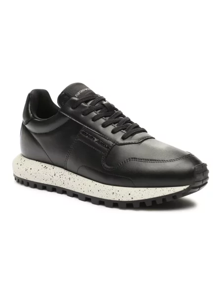 Sneakersy Emporio Armani skórzane czarne