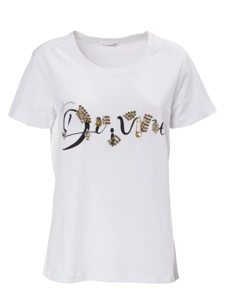 Influencer Tričko Dream zlatá / černá bílá