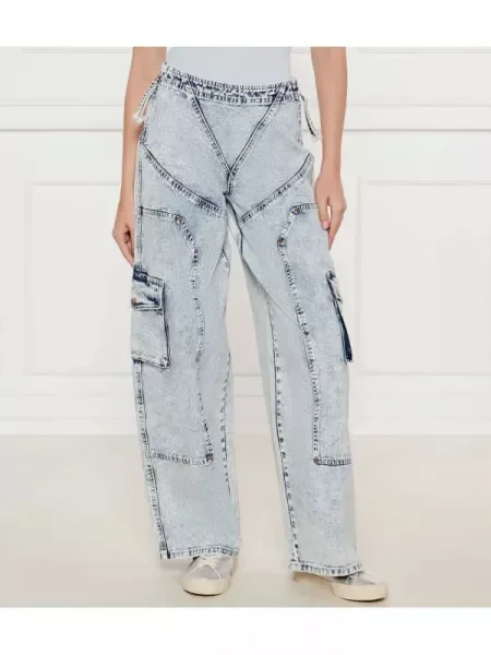 One Teaspoon Blugi RAVENS | high waist albastru