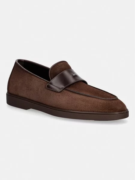 Giuseppe Zanotti mocasini pentru bărbați din piele întoarsă Berth maro