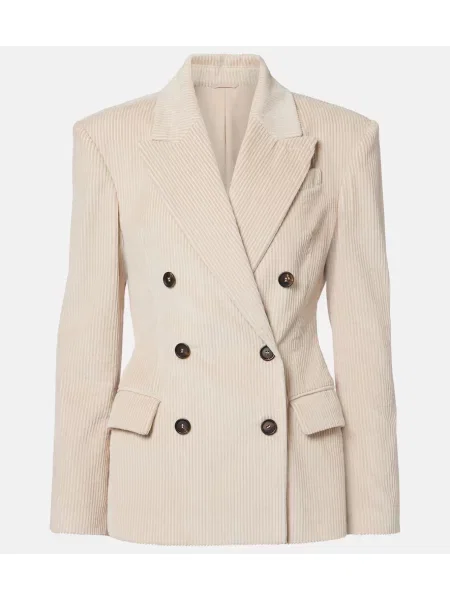 Sacou Brunello Cucinelli de catifea cord bej