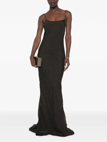 Rochie maxi The Andamane cu buline negru