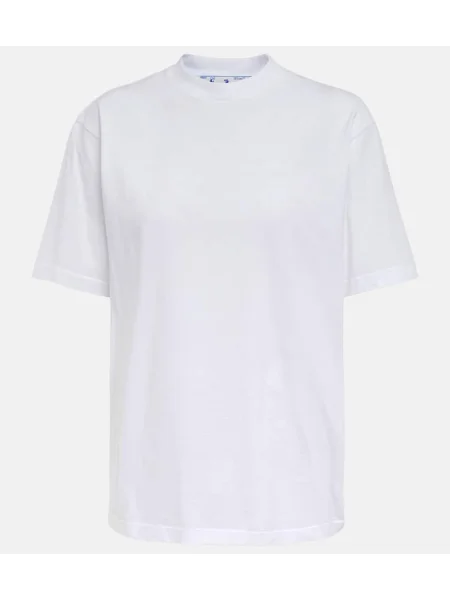 Tricou Off-white cu imagine din jerseu alb