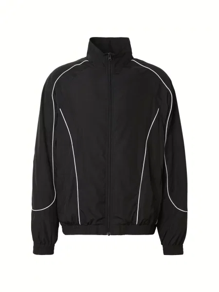 Urban Classics Geacă de primăvară-toamnă Extra Volume negru alb