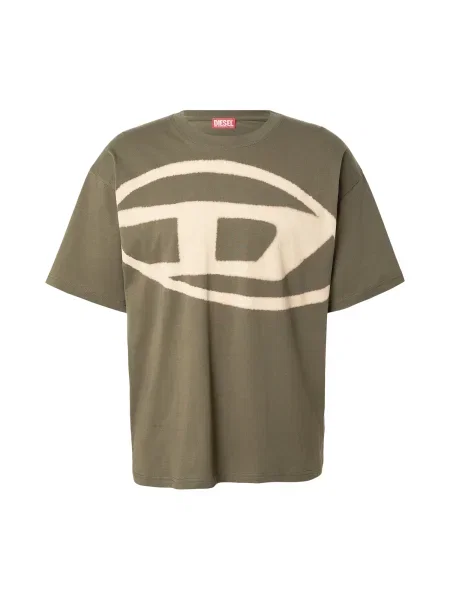 DIESEL Tričko nebielená / olivová