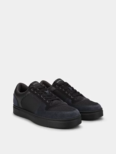 Кожаные кеды Emporio Armani черные