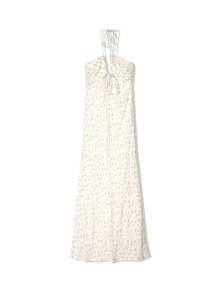 Bershka Rochie de vară gri metalic / murdar alb