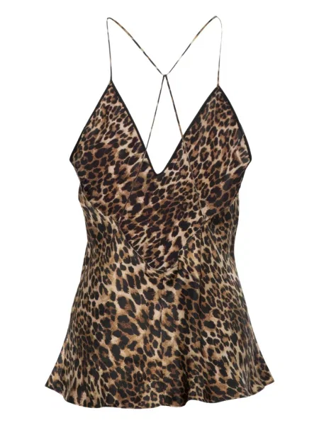 Top Nili Lotan cu imagine cu model leopard maro