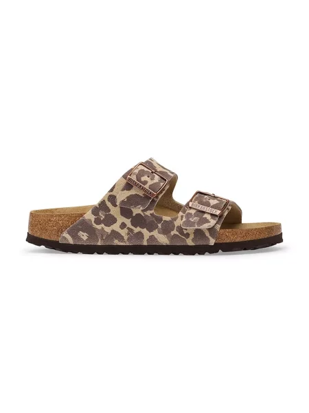 Superge Birkenstock s potiskom iz semiša z leopardjim vzorcem bež