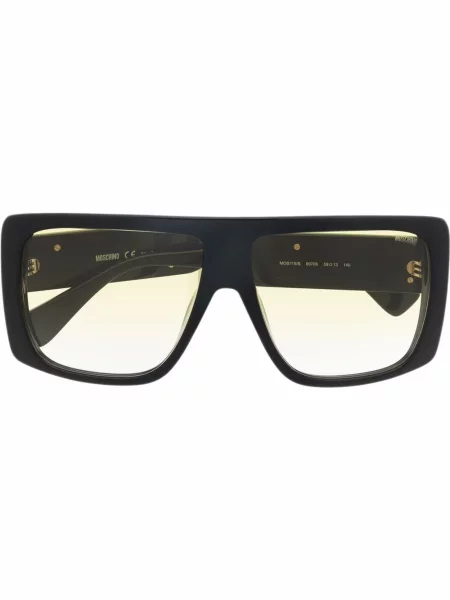 Квадратни слънчеви очила Moschino Eyewear с автограф черно