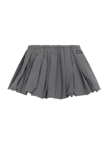 Spódnica mini Miu Miu w kratę szara