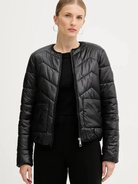 Пухено яке BOSS Orange преходен модел черно