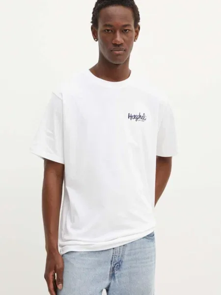 Тениска Herschel с принт бяло
