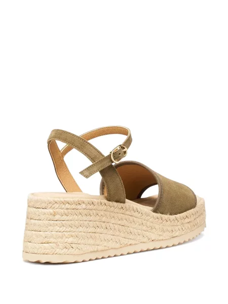 Espadrile Geox cu platformă cu cataramă verde