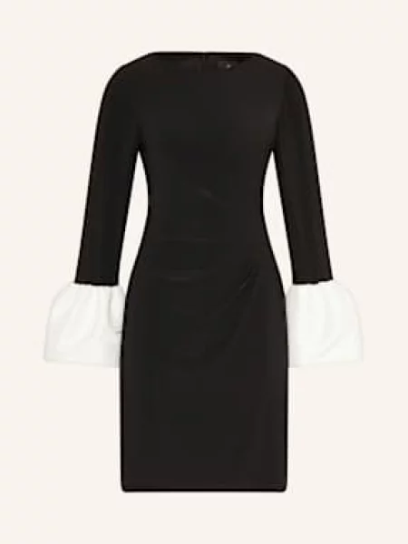 Adrianna Papell Sukienka Koktajlowa Z Dżerseju Z Falbankami schwarz czarna